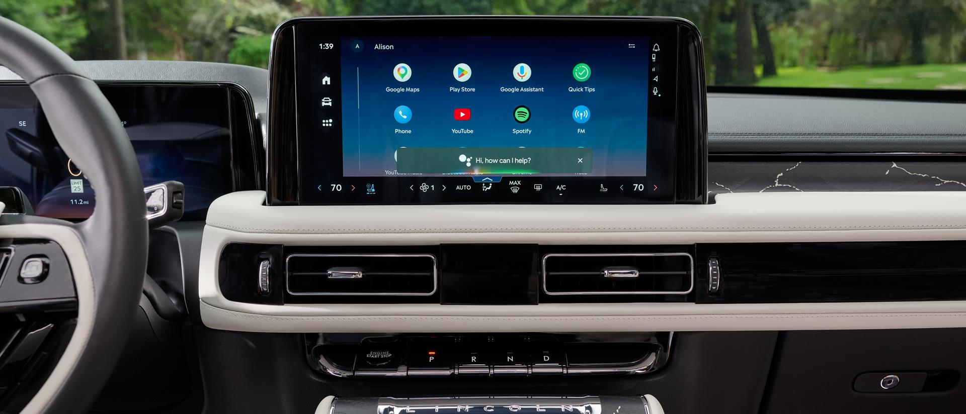 L’écran tactile central d’un Lincoln Aviator® 2027