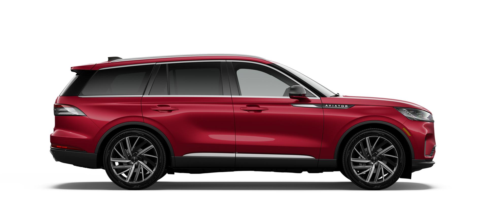 Le Lincoln Aviator Ultra 2027 présenté ici en rouge rubis